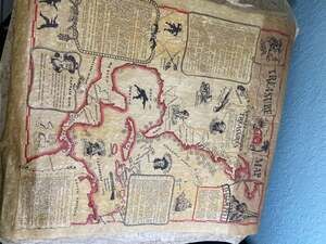 Original 1965 Historical Documents Co. Sunken and Buried Treasures Pirate Map